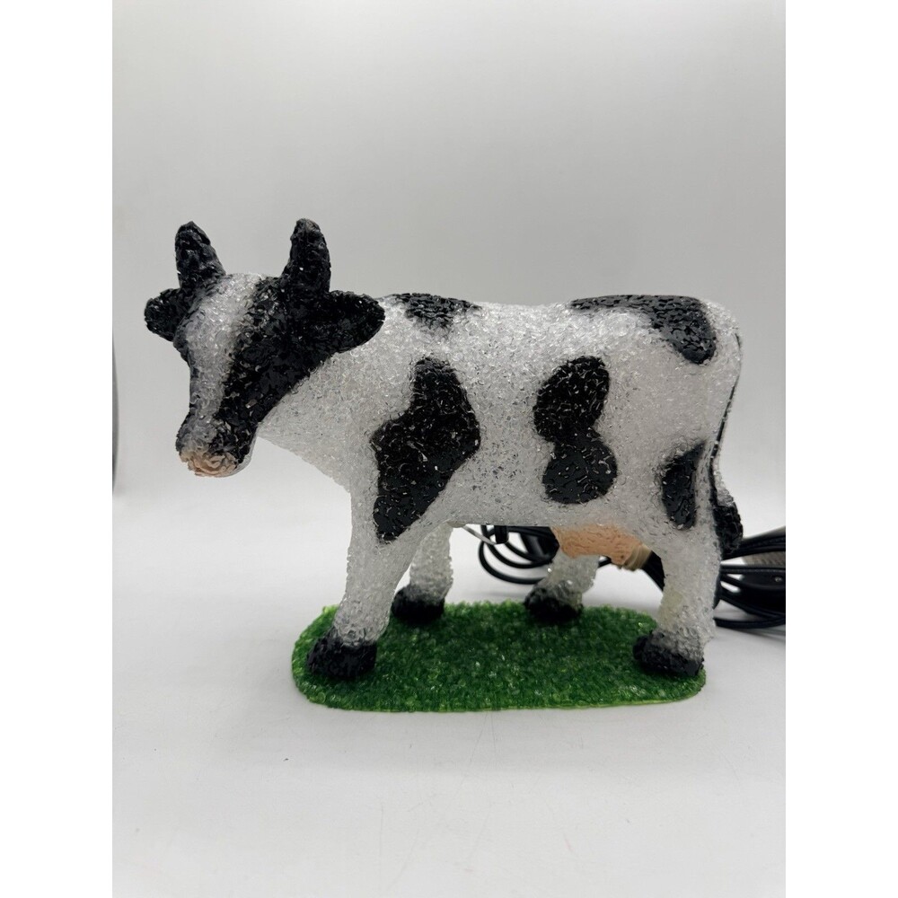 Vintage Style Popcorn Milk Holstein Cow White & Black Nightlight Table Light